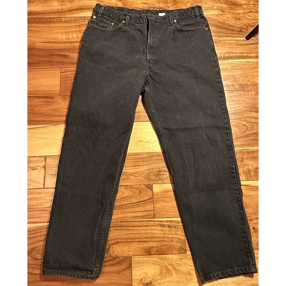 Vintage Levis 550 Jeans Mens 42X32 Black Denim Relaxed Fit 90'S USA Made Casual-